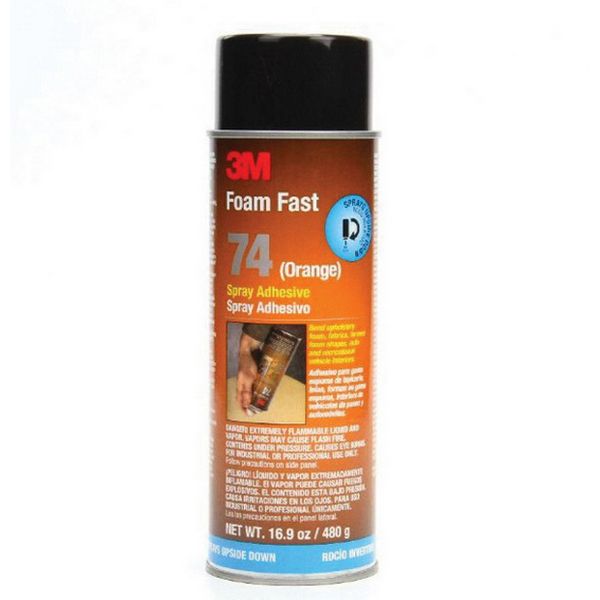 3M Foam Fast 74 Spray Adhesive Clear 16.9 oz Aerosol